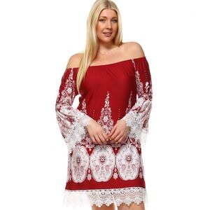 White Mark Burgundy And White Women's Mya Dress Size Medium New